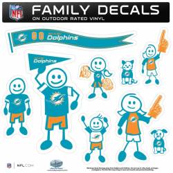 Miami Dolphins - Set Of 9 Family Sticker Sheet
