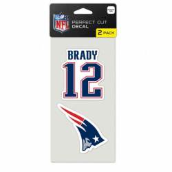 Tom Brady #12 New England Patriots - Set of Two 4x4 Die Cut Decals