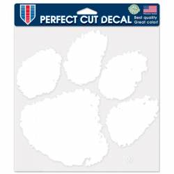 Clemson University Tigers - 8x8 White Die Cut Decal
