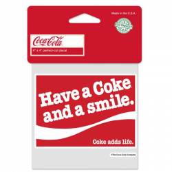 Coca-Cola Have A Coke And A Smile - 4x4 Die Cut Decal