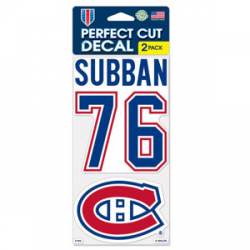 PK Subban #76 Montreal Canadiens - Set of Two 4x4 Die Cut Decals