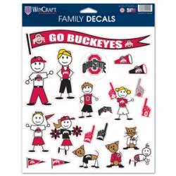 Ohio State University Buckeyes - 8.5x11 Family Sticker Sheet