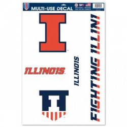 University Of Illinois Fighting Illini - Set of 5 Ultra Decals