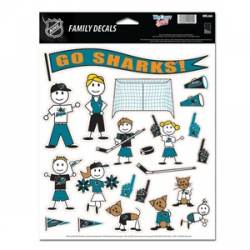 San Jose Sharks - 8.5x11 Family Sticker Sheet