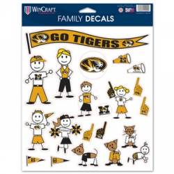 University Of Missouri Tigers - 8.5x11 Family Sticker Sheet