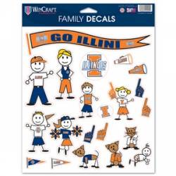 University Of Illinois Fighting Illini - 8.5x11 Family Sticker Sheet