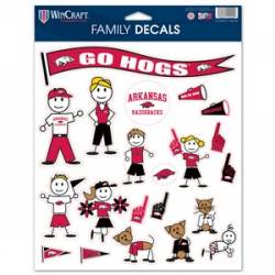 University Of Arkansas Razorbacks - 8.5x11 Family Sticker Sheet