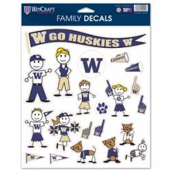 University Of Washington Huskies - 8.5x11 Family Sticker Sheet