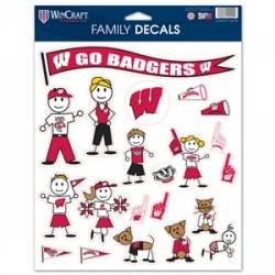 University Of Wisconsin Badgers - 8.5x11 Family Sticker Sheet