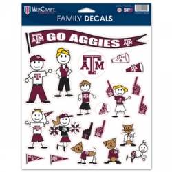 Texas A&M University Aggies - 8.5x11 Family Sticker Sheet