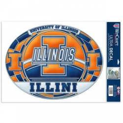 University Of Illinois Fighting Illini - Stained Glass 11x17 Ultra Decal