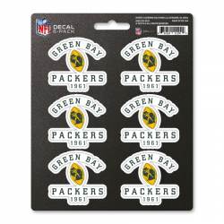 Green Bay Packers Retro Vintage - Set Of 6 Sticker Sheet