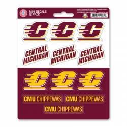 Central Michigan University Chippewas - Set Of 12 Sticker Sheet