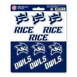 Rice University Owls - Set Of 12 Sticker Sheet