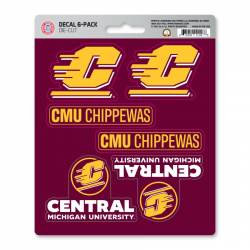 Central Michigan University Chippewas - Set Of 6 Sticker Sheet