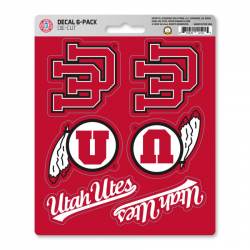 University Of Utah Utes - Set Of 6 Sticker Sheet