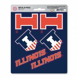 University Of Illinois Fighting Illini - Set Of 6 Sticker Sheet