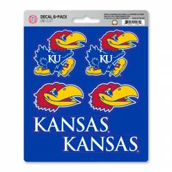 University Of Kansas Jayhawks - Set Of 6 Sticker Sheet