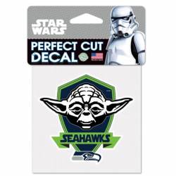 Seattle Seahawks Star Wars Yoda - 4x4 Die Cut Decal