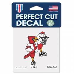 University Of Louisville Cardinals Retro Basketball - 4x4 Die Cut Decal