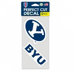 Brigham Young University Cougars BYU - Set of Two 4x4 Die Cut Decals