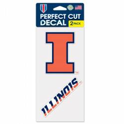 University Of Illinois Fighting Illini - Set of Two 4x4 Die Cut Decals