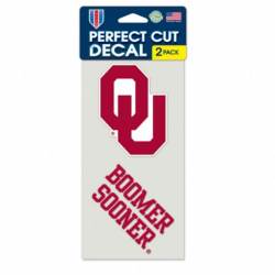 University Of Oklahoma Sooners - Set of Two 4x4 Die Cut Decals