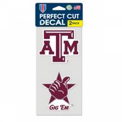 Texas A&M University Aggies - Set of Two 4x4 Die Cut Decals