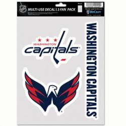 Washington Capitals - Sheet Of 3 Fan Pack Stickers