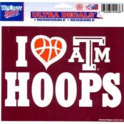 I Love Texas A&M University Aggies Hoops - 5x6 Ultra Decal