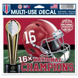 University of Alabama Crimson Tide 16-Time National Champions - 5x6 Ultra Decal