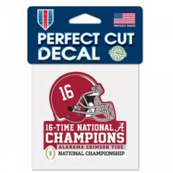 University of Alabama Crimson Tide 16-Time National Champions - 4x4 Die Cut Decal