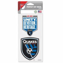 San Jose Earthquakes - Set of Two 4x4 Die Cut Decals