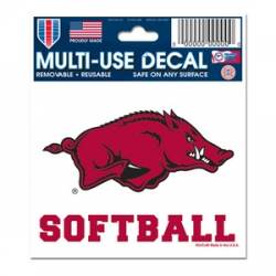 University Of Arkansas Razorbacks Softball - 3x4 Ultra Decal