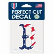 Boston Red Sox American Flag Stars & Stripes - 4x4 Die Cut Decal