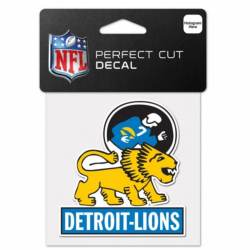 Detroit Lions Retro Script Logo - 4x4 Die Cut Decal