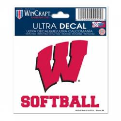 University Of Wisconsin Badgers Softball - 3x4 Ultra Decal