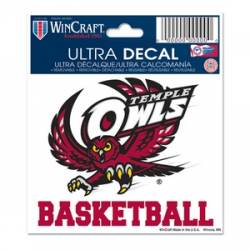 Temple University Owls Basketball - 3x4 Ultra Decal
