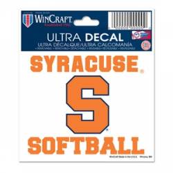 Syracuse University Orange Softball - 3x4 Ultra Decal