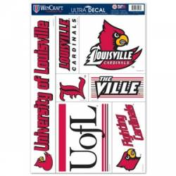 University Of Louisville Cardinals - Set of 5 Ultra Decals