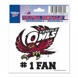 Temple University Owls #1 Fan - 3x4 Ultra Decal