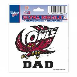 Temple University Owls Dad - 3x4 Ultra Decal