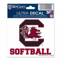 University Of South Carolina Gamecocks Softball - 3x4 Ultra Decal