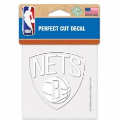 Brooklyn Nets Logo - 4x4 White Die Cut Decal