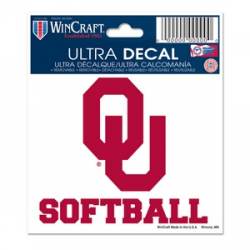 University Of Oklahoma Sooners Softball - 3x4 Ultra Decal