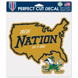 University Of Notre Dame Fighting Irish Nation - 8x8 Full Color Die Cut Decal