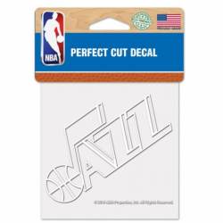 Utah Jazz Logo - 4x4 White Die Cut Decal