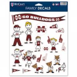 Mississippi State University Bulldogs - 8.5x11 Family Sticker Sheet