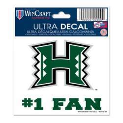 University Of Hawaii Warriors #1 Fan - 3x4 Ultra Decal