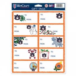 Auburn University Tigers - Sheet of 10 Christmas Gift Tag Labels